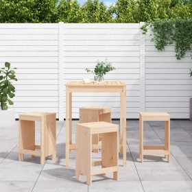 Garden table and high stools set 5 pieces solid pine wood by , Garden sets - Ref: Foro24-3157739, Price: 267,54 €, Discount: %