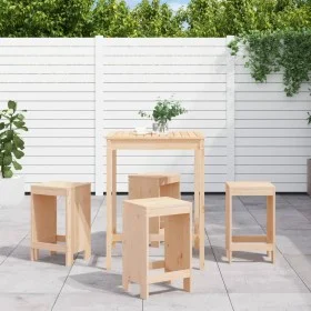 Garden table and high stools set 5 pieces solid pine wood by , Garden sets - Ref: Foro24-3157739, Price: 264,08 €, Discount: %