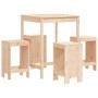 Garden table and high stools set 5 pieces solid pine wood by , Garden sets - Ref: Foro24-3157739, Price: 267,54 €, Discount: %