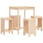 Gartentisch- und Hochhocker-Set, 5-teilig, aus massivem Kiefernholz von , Gartensets - Ref: Foro24-3157739, Preis: 264,08 €, ...