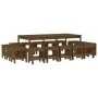 Set de comedor de jardín 17 pzas madera maciza pino marrón miel de , Conjuntos de jardín - Ref: Foro24-3157730, Precio: 865,4...