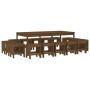 Set de comedor de jardín 17 pzas madera maciza pino marrón miel de , Conjuntos de jardín - Ref: Foro24-3157730, Precio: 876,3...
