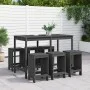 7-teiliges Set mit Gartentisch und hohen Hockern aus grauem Kiefernholz von , Gartensets - Ref: Foro24-3157753, Preis: 484,65...