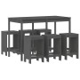 7-piece gray pine wood garden table and high stools set by , Garden sets - Ref: Foro24-3157753, Price: 491,53 €, Discount: %