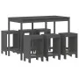 7-piece gray pine wood garden table and high stools set by , Garden sets - Ref: Foro24-3157753, Price: 484,65 €, Discount: %