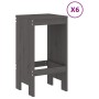 7-teiliges Set mit Gartentisch und hohen Hockern aus grauem Kiefernholz von , Gartensets - Ref: Foro24-3157753, Preis: 491,89...
