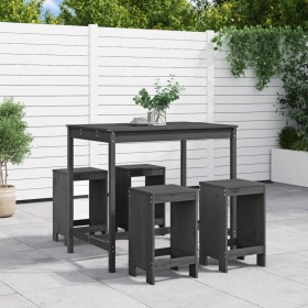 5-teiliges Set mit Gartentisch und hohen Hockern aus grauem Kiefernholz von , Gartensets - Ref: Foro24-3157747, Preis: 339,13...