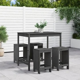 5-teiliges Set mit Gartentisch und hohen Hockern aus grauem Kiefernholz von , Gartensets - Ref: Foro24-3157747, Preis: 334,38...