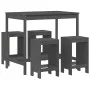 5-piece gray pine wood garden table and high stools set by , Garden sets - Ref: Foro24-3157747, Price: 334,38 €, Discount: %