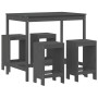 5-teiliges Set mit Gartentisch und hohen Hockern aus grauem Kiefernholz von , Gartensets - Ref: Foro24-3157747, Preis: 339,13...