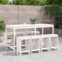 Gartentisch und Hochhocker 9 Stück aus massivem weißem Kiefernholz von , Gartensets - Ref: Foro24-3157758, Preis: 620,68 €, R...