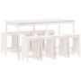 Gartentisch und Hochhocker 9 Stück aus massivem weißem Kiefernholz von , Gartensets - Ref: Foro24-3157758, Preis: 629,38 €, R...