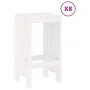 Gartentisch und Hochhocker 9 Stück aus massivem weißem Kiefernholz von , Gartensets - Ref: Foro24-3157758, Preis: 620,68 €, R...