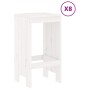 Gartentisch und Hochhocker 9 Stück aus massivem weißem Kiefernholz von , Gartensets - Ref: Foro24-3157758, Preis: 629,38 €, R...