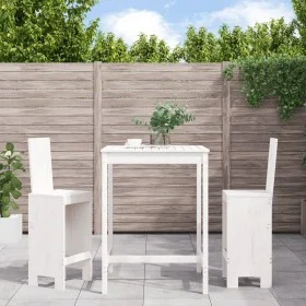 3-teiliges Set mit Gartentisch und hohen Hockern aus weißem Kiefernholz von , Gartensets - Ref: Foro24-3157764, Preis: 239,37...