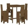 High garden table and stools 5 pieces honey brown pine wood by , Garden sets - Ref: Foro24-3157772, Price: 376,44 €, Discount: %