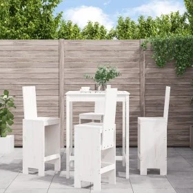 Set de mesa y taburetes altos jardín 5 pzas madera pino blanco de , Conjuntos de jardín - Ref: Foro24-3157770, Precio: 375,92...