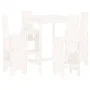 5-piece white pine wood garden table and high stools set by , Garden sets - Ref: Foro24-3157770, Price: 375,92 €, Discount: %