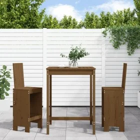 Garden table and high stools 3 pieces honey brown pine wood by , Garden sets - Ref: Foro24-3157766, Price: 239,89 €, Discount: %