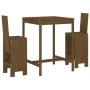Garden table and high stools 3 pieces honey brown pine wood by , Garden sets - Ref: Foro24-3157766, Price: 239,89 €, Discount: %