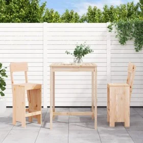 Set de mesa y taburetes altos 3 piezas madera maciza de pino de , Conjuntos de jardín - Ref: Foro24-3157793, Precio: 192,89 €...