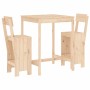3-piece solid pine wood table and high stools set by , Garden sets - Ref: Foro24-3157793, Price: 200,55 €, Discount: %