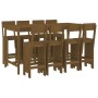 Garden table and high stools 9 pcs honey brown pine wood by , Garden sets - Ref: Foro24-3157820, Price: 705,70 €, Discount: %