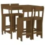 High garden table and stools 5 pieces honey brown pine wood by , Garden sets - Ref: Foro24-3157808, Price: 372,33 €, Discount: %