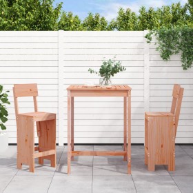 Mesa y sillas de jardín 3 pzas madera maciza Douglas