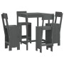 5-teiliges Set mit Gartentisch und hohen Hockern aus grauem Kiefernholz von , Gartensets - Ref: Foro24-3157801, Preis: 357,26...