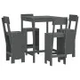 5-teiliges Set mit Gartentisch und hohen Hockern aus grauem Kiefernholz von , Gartensets - Ref: Foro24-3157801, Preis: 351,96...