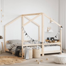 Estructura de cama de niños madera maciza de pino 2x(80x160) cm