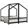 Estructura de cama para niños madera de pino negro 80x160 cm de , Cunas y camas para niños - Ref: Foro24-3200597, Precio: 239...