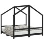Kinderbettgestell aus schwarzem Kiefernholz, 80 x 160 cm von , Kinderbetten und Betten für Kinder - Ref: Foro24-3200597, Prei...