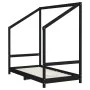 Estructura de cama para niños madera de pino negro 80x160 cm de , Cunas y camas para niños - Ref: Foro24-3200597, Precio: 239...