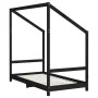 Estructura de cama para niños madera de pino negro 80x160 cm de , Cunas y camas para niños - Ref: Foro24-3200597, Precio: 239...