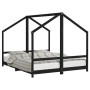 Kinderbettgestell aus schwarzem Kiefernholz, 2 x (80 x 200) cm von , Kinderbetten und Betten für Kinder - Ref: Foro24-3200588...