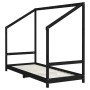 Kinderbettgestell aus schwarzem Kiefernholz, 2 x (80 x 200) cm von , Kinderbetten und Betten für Kinder - Ref: Foro24-3200588...