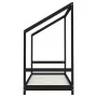 Black pine wood children's bed frame 2x(80x200) cm by , Cribs and beds for children - Ref: Foro24-3200588, Price: 267,00 €, D...