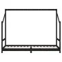 Kinderbettgestell aus schwarzem Kiefernholz, 2 x (80 x 200) cm von , Kinderbetten und Betten für Kinder - Ref: Foro24-3200588...