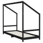 Kinderbettgestell aus schwarzem Kiefernholz, 2 x (80 x 200) cm von , Kinderbetten und Betten für Kinder - Ref: Foro24-3200588...