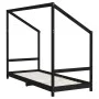 Kinderbettgestell aus schwarzem Kiefernholz, 2 x (80 x 200) cm von , Kinderbetten und Betten für Kinder - Ref: Foro24-3200588...