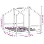 Black pine wood children's bed frame 2x(80x200) cm by , Cribs and beds for children - Ref: Foro24-3200588, Price: 267,00 €, D...