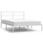 White metal bed frame with headboard 160x200 cm by , Beds and slatted bases - Ref: Foro24-355515, Price: 101,72 €, Discount: %
