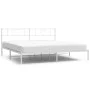Metal bed frame with white headboard 183x213 cm by , Beds and slatted bases - Ref: Foro24-355517, Price: 105,95 €, Discount: %