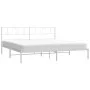 Metal bed frame with white headboard 183x213 cm by , Beds and slatted bases - Ref: Foro24-355517, Price: 105,95 €, Discount: %