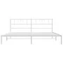Metal bed frame with white headboard 183x213 cm by , Beds and slatted bases - Ref: Foro24-355517, Price: 105,95 €, Discount: %