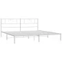 Metal bed frame with white headboard 183x213 cm by , Beds and slatted bases - Ref: Foro24-355517, Price: 105,95 €, Discount: %