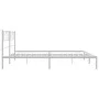 Metal bed frame with white headboard 183x213 cm by , Beds and slatted bases - Ref: Foro24-355517, Price: 105,95 €, Discount: %