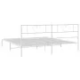 Metal bed frame with white headboard 183x213 cm by , Beds and slatted bases - Ref: Foro24-355517, Price: 105,95 €, Discount: %